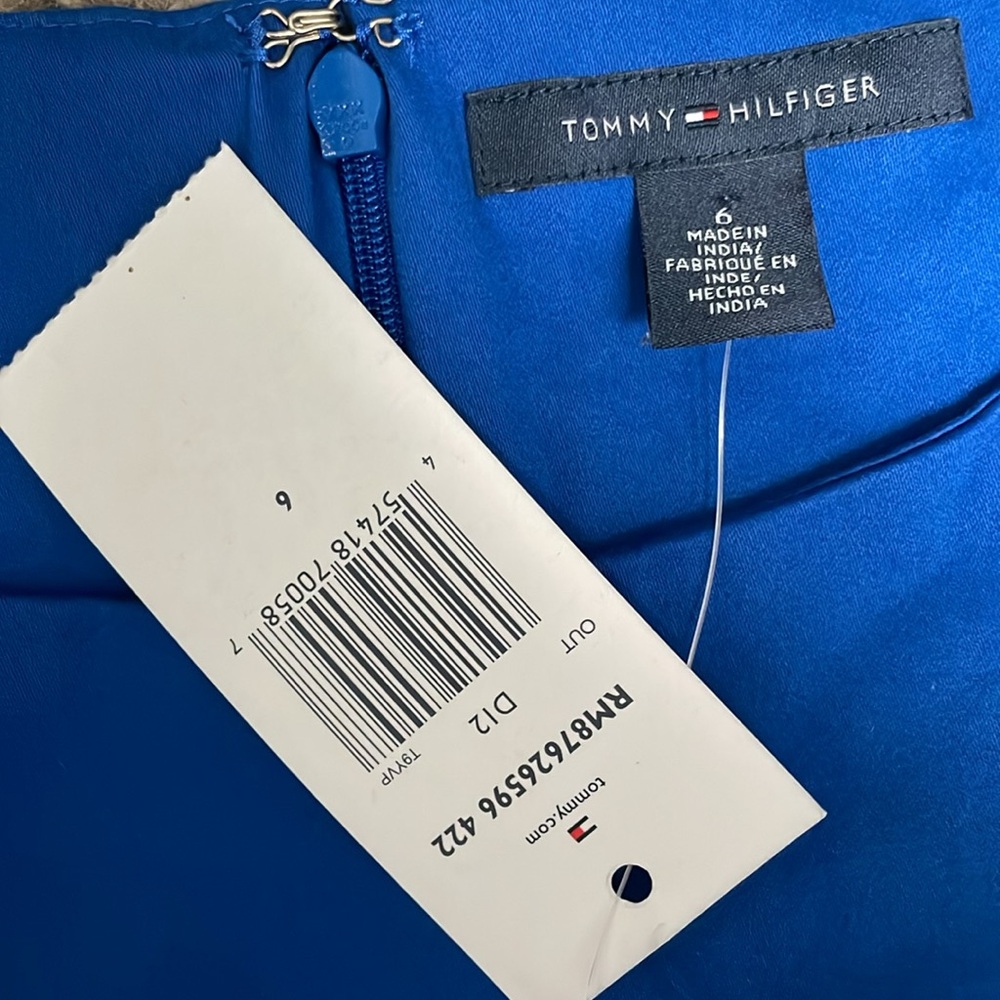 Tommy Hilfiger Blue Dress with White Belt - Picture 4 of 10